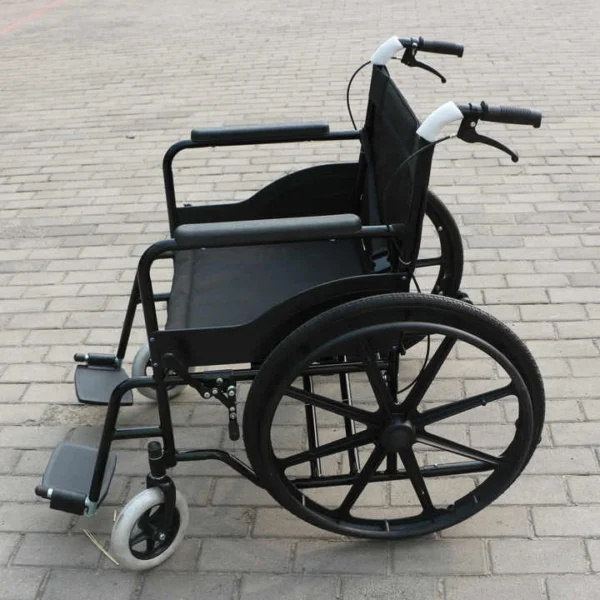 Lightweight Foldable Manual Wheelchair - 120kg Capacity, 24" Rear Wheels, Steel Frame - 图片 4
