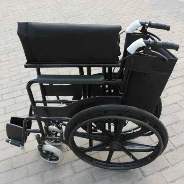 Lightweight Foldable Manual Wheelchair - 120kg Capacity, 24" Rear Wheels, Steel Frame - 图片 5