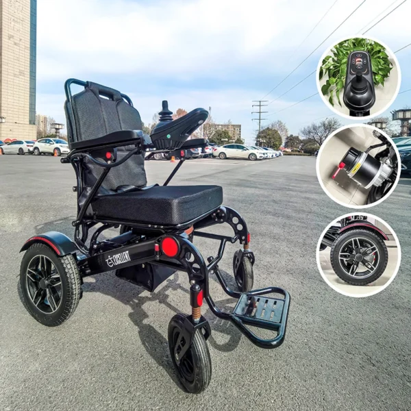 EXC-2001C ISO 13485 Certified Electric Wheelchair - 120kg Capacity Lightweight Foldable Wheelchair for Commercial Mobility | OEM Batch Orders - 图片 2