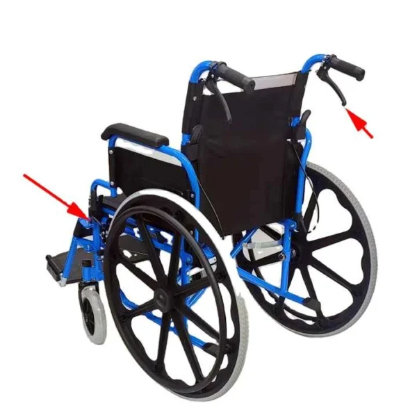 Lightweight Foldable Manual Wheelchair - 120kg Capacity, 24" PU Tires, Steel Frame - 图片 5
