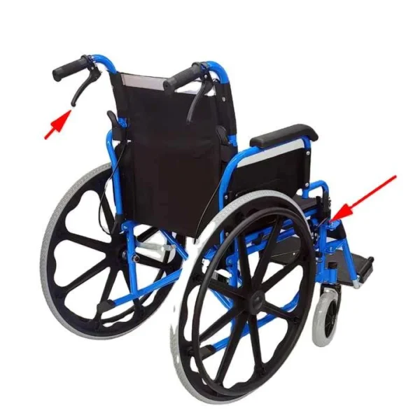 Lightweight Foldable Manual Wheelchair - 120kg Capacity, 24" PU Tires, Steel Frame - 图片 4