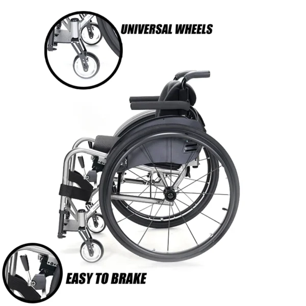 Lightweight Custom Folding Sports Wheelchair for Outdoor Rehabilitation (EXC-2019) - 图片 2