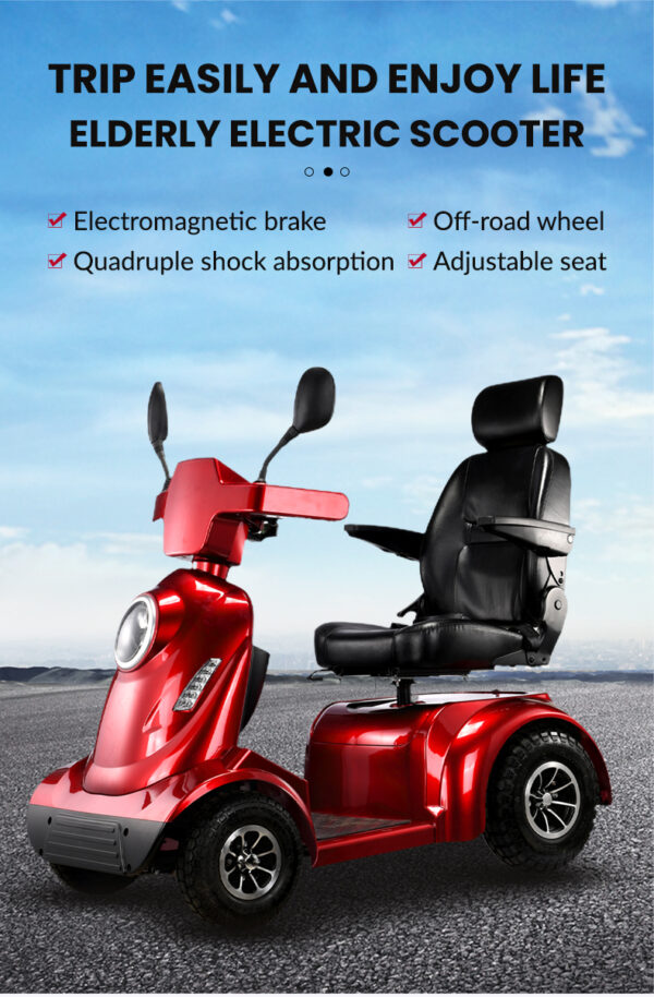 EXC-1004 Compact Collapsible Electric Mobility Scooter for Seniors - 350lbs Weight Limit, 30km Distance - Image 7