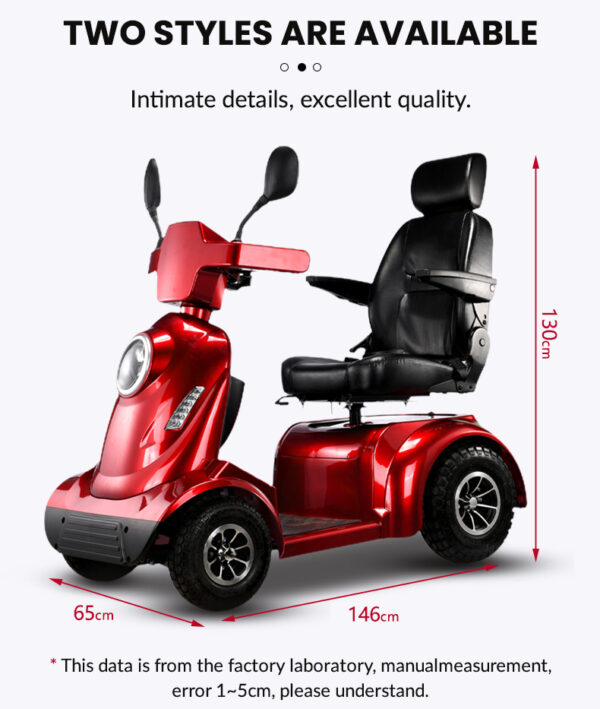 EXC-1004 Compact Collapsible Electric Mobility Scooter for Seniors - 350lbs Weight Limit, 30km Distance - Image 3