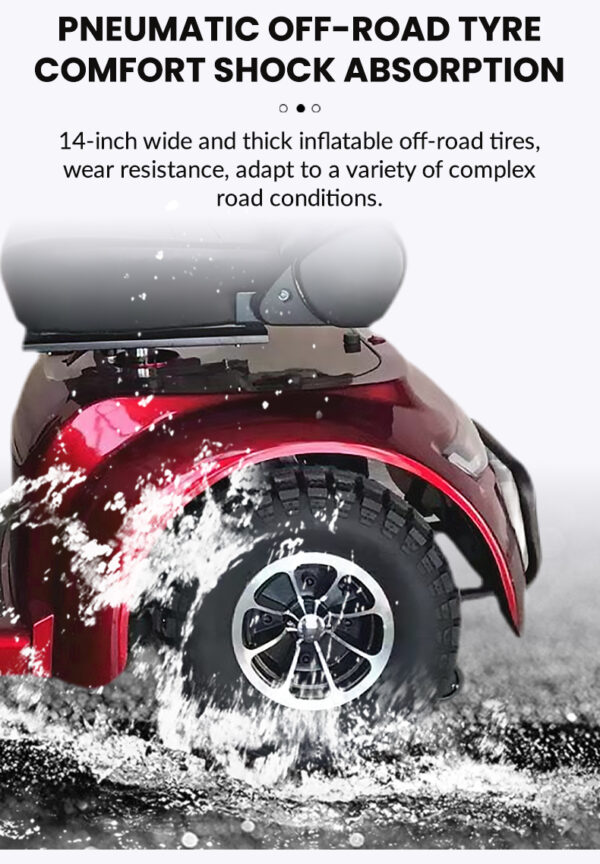 EXC-1004 Compact Collapsible Electric Mobility Scooter for Seniors - 350lbs Weight Limit, 30km Distance - Image 5