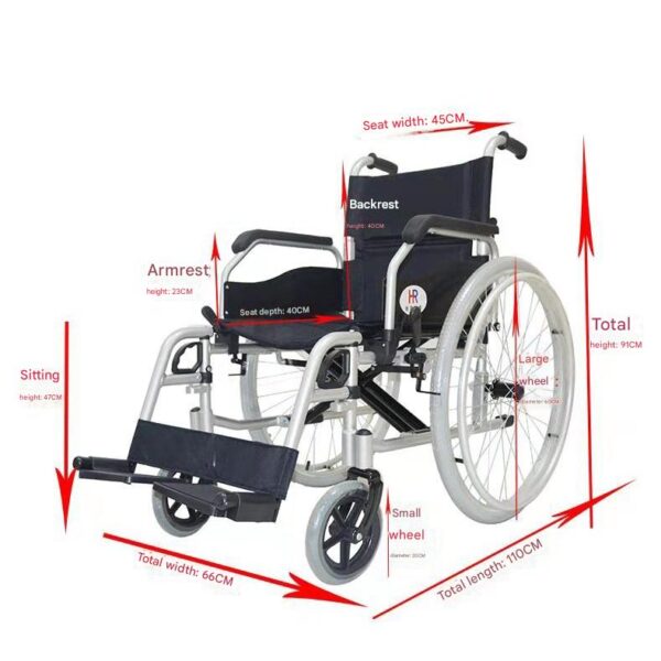 EXC-2007 Ultralight Mobility Chair – Compact Folding Design for Convenient Transport - Image 9