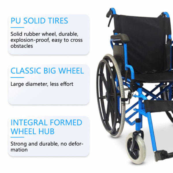 EXC-2011 Wholesale Portable Manual Wheelchairs – Lightweight, Foldable & Hospital-Grade for Elderly & Disabled - Image 5