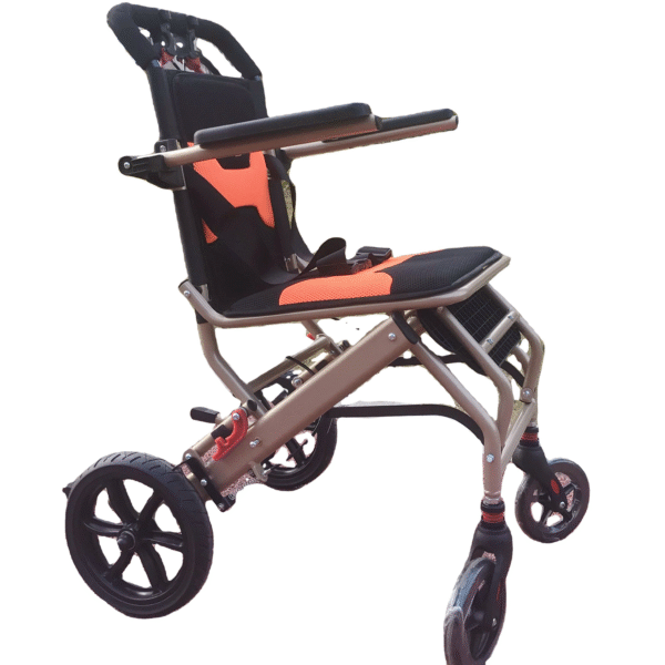 EXC-2013 New Portable Travel Wheelchairs Aluminum Alloy Folding Ultra-lightweight Safe Manual Wheelchair - Image 3