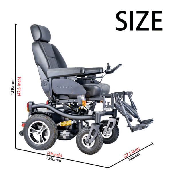 EXC-2029 Heavy-Duty Electric Wheelchair with All-Terrain Tank Wheels and 350W Motor Foldable Design 64AH Battery for Seniors & Disabled