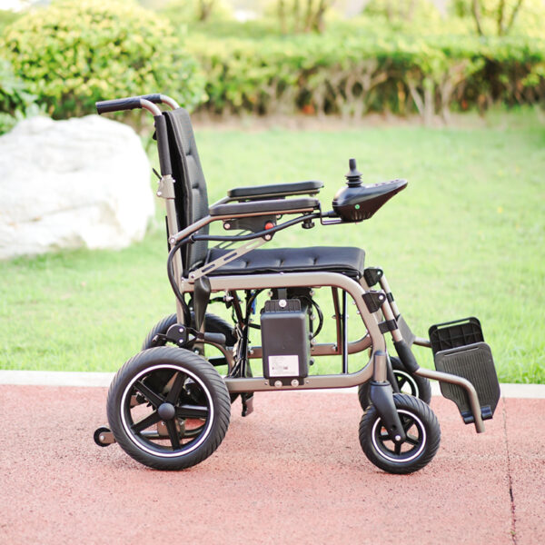EXC-2027B CE-Certified Industrial Folding Electric Wheelchair: Dual 250W Brushed Motors 100kg Load 10km Range Mobility Aid for Disabled