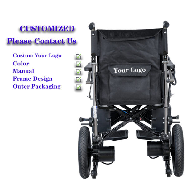 EXC-2027B CE-Certified Industrial Folding Electric Wheelchair: Dual 250W Brushed Motors 100kg Load 10km Range Mobility Aid for Disabled