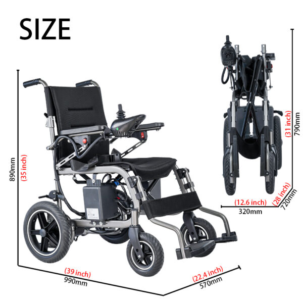 EXC-2027B Lightweight Foldable Electric Wheelchair - OEM/ODM, 250W Motor, 100KG Load, CE Certified