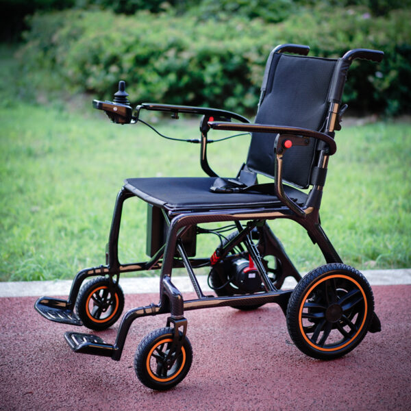 EXC-2025 Ultra-light Carbon Fiber Electric Folding Wheelchair Hospital Electr Wheelchair 4 Wheel All Terrain Wheelchair for the Disabled
