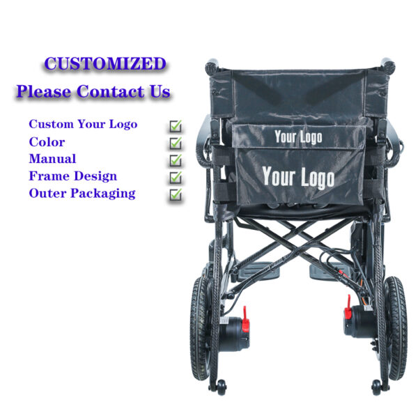 EXC-2025 Ultra-light Carbon Fiber Electric Folding Wheelchair Hospital Electr Wheelchair 4 Wheel All Terrain Wheelchair for the Disabled