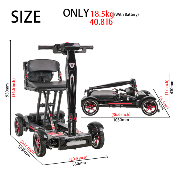 EXC-1010 Park & Trail Explorer: 4-Wheel Folding Mobility Scooter for All Outdoor Activities3