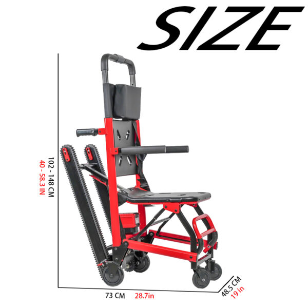EXC-3006 Conquer Electric Stair Climber Wheelchair with Ease Foldable 300lbs Capacity & CE Certification Portable for Disabled & Elderly