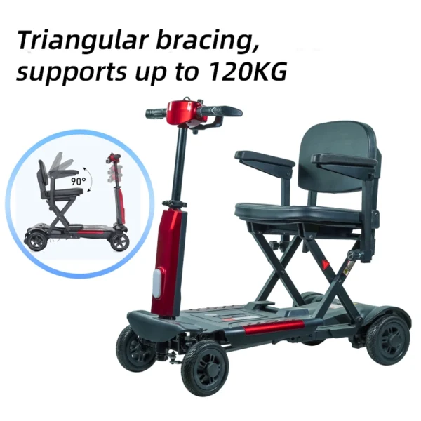 Automatic folding mobility scooter