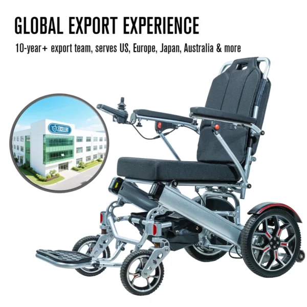 Foldable Electric Wheelchair Dual Battery Design CE Approved