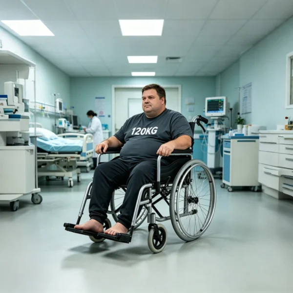 EXC-2007 foldable manual wheelchair with 120kg capacity for bariatric users