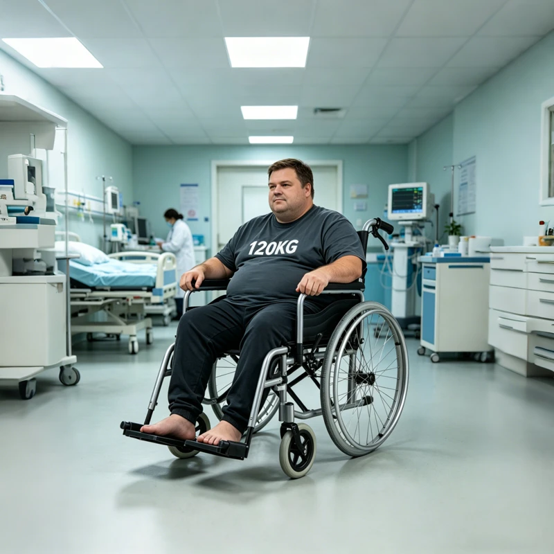 EXC-2007 foldable manual wheelchair with 120kg capacity for bariatric users