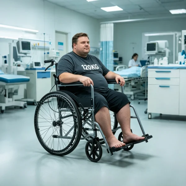 EXC-2010 foldable manual wheelchair with 120kg capacity for bariatric users
