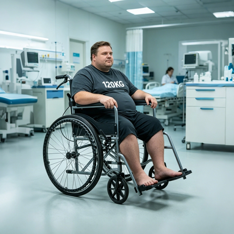 EXC-2010 foldable manual wheelchair with 120kg capacity for bariatric users
