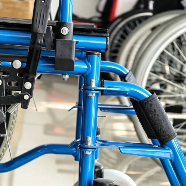 Thickened steel frame and puncture proof solid tires of EXC-2011 manual wheelchair