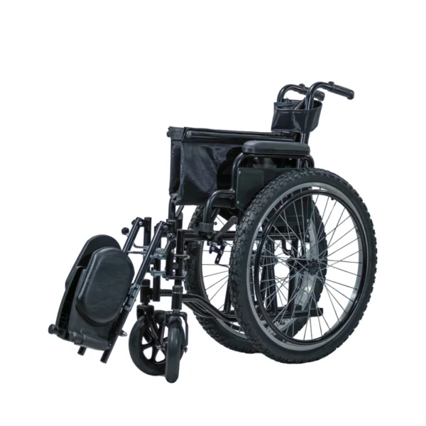 Puncture-proof solid tires and reinforced frame of EXC-2012 manual wheelchair