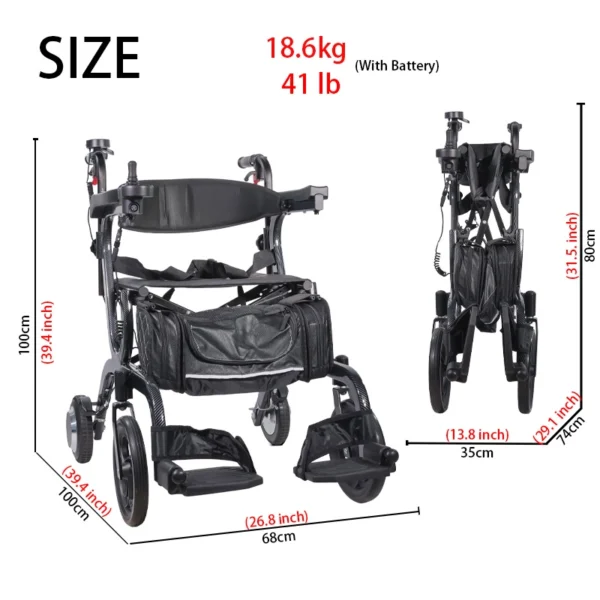 Full specifications of the multifunctional electric walking aid wheelchair
