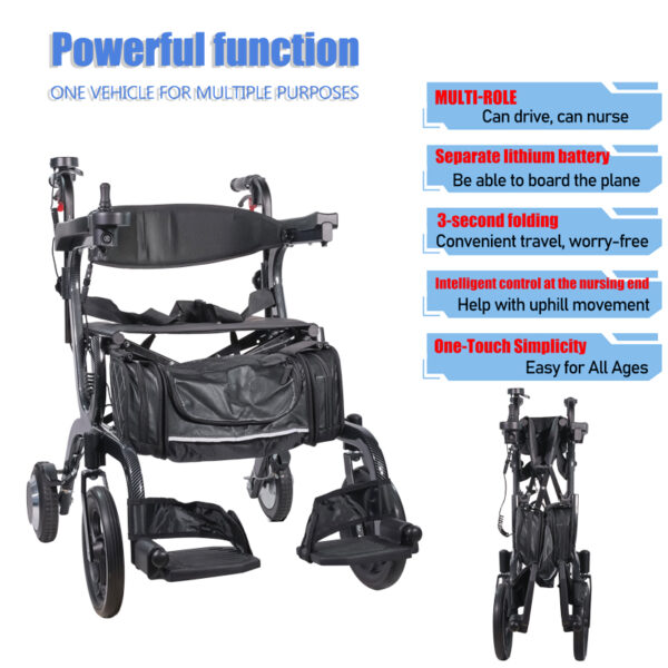 Multifunctional uses of the electric walking aid: scooter, walker, cart